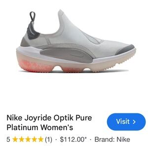 Nike Womens Joyride Optik Running Shoes White Silver Sneakers Sleek Comfort